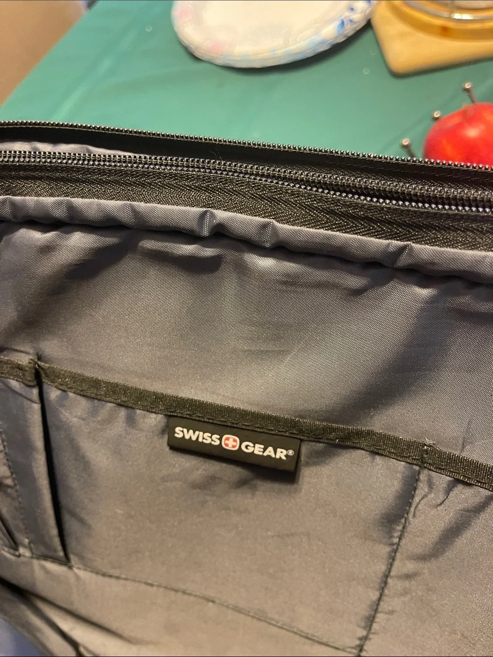 SwissGear Black Vertical Laptop Bag with Red Accent Logo
